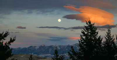 Moonrise over the Absaroka Mountains