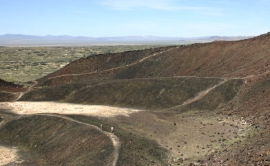 Amboy Crater Trails and hikers