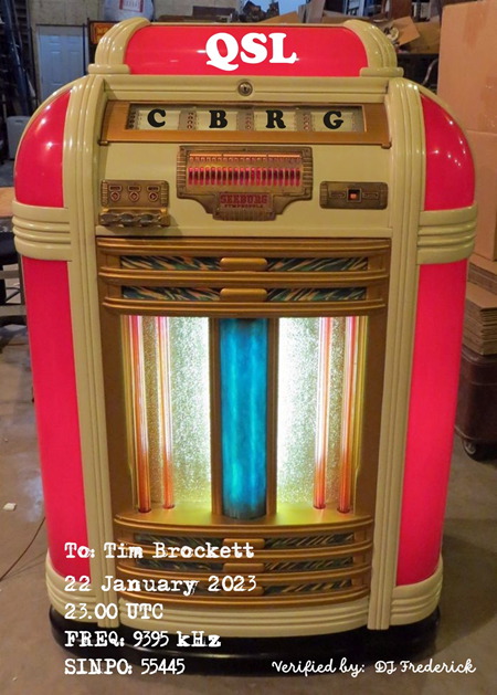 QSL from CBRG on January 22, 2023