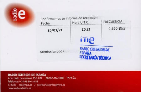 QSL from Radio Exterior de Espana