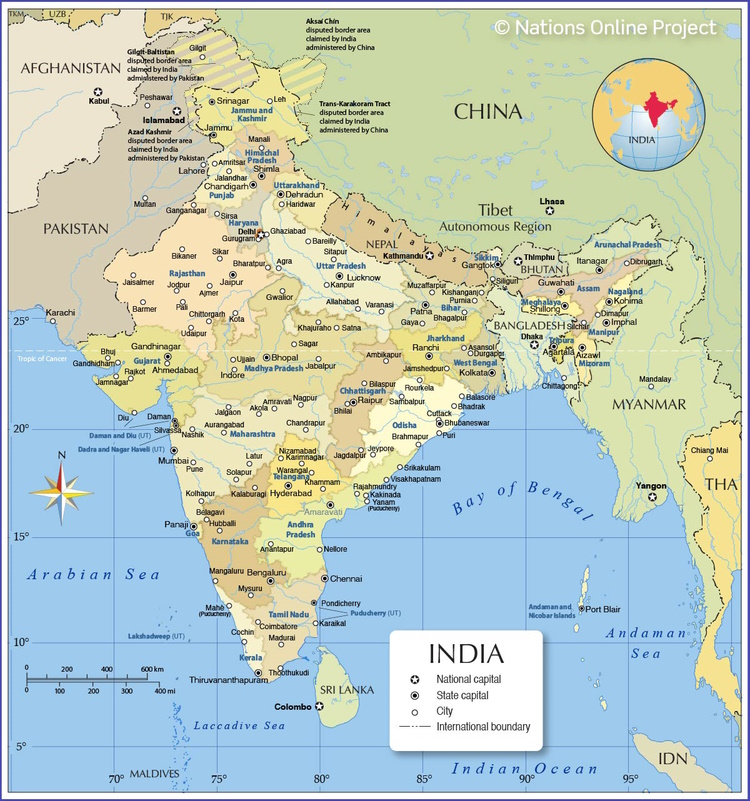Political map of India