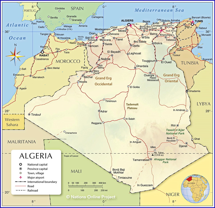 Algeria, Africa map