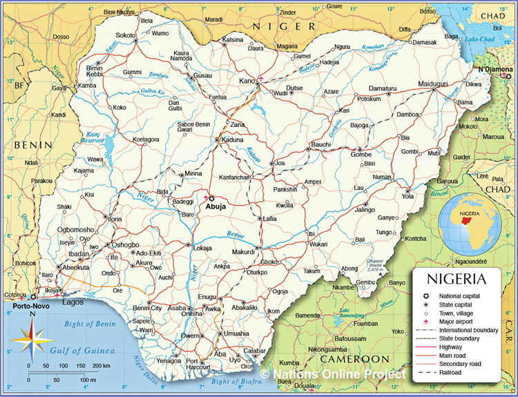 Nigeria, Africa map