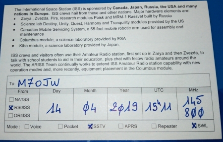QSL from the ISS