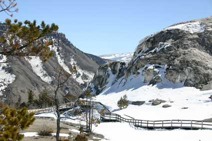 Boardwalks at Mammoth Hot Springs
