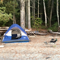 Tent camping on Moore Lake