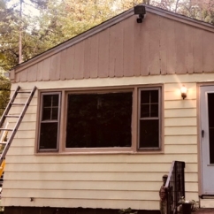 Ed trimming the gable