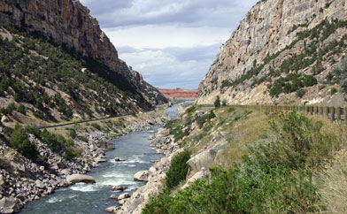 Looking north at red siltstones