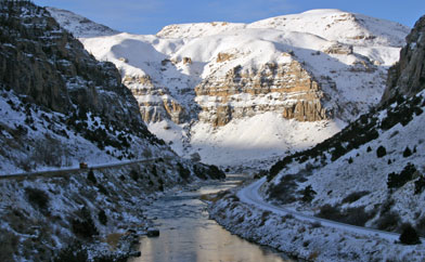 Sheer canyon wall