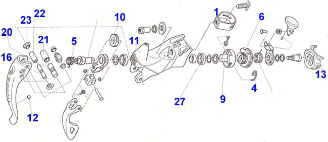 Campy Ergo Lever  Parts